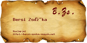 Bersi Zsóka névjegykártya